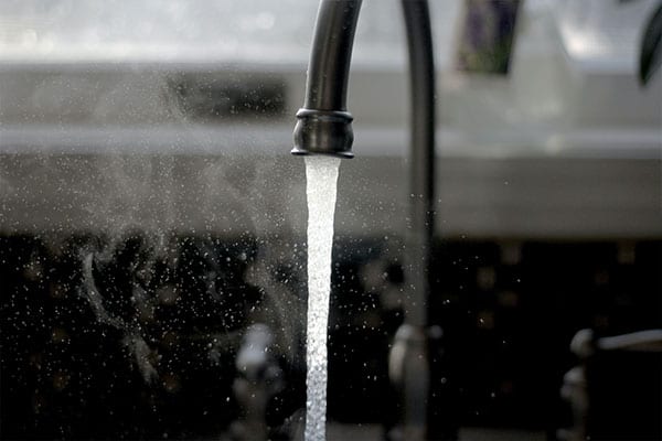 a faucet running water